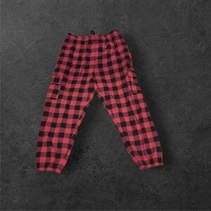 PINK Victoria's Secret Red and Black Plaid Joggers